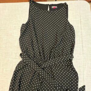 Vince Camuto Black/White Polka Dot Sleeveless Jumpsuit